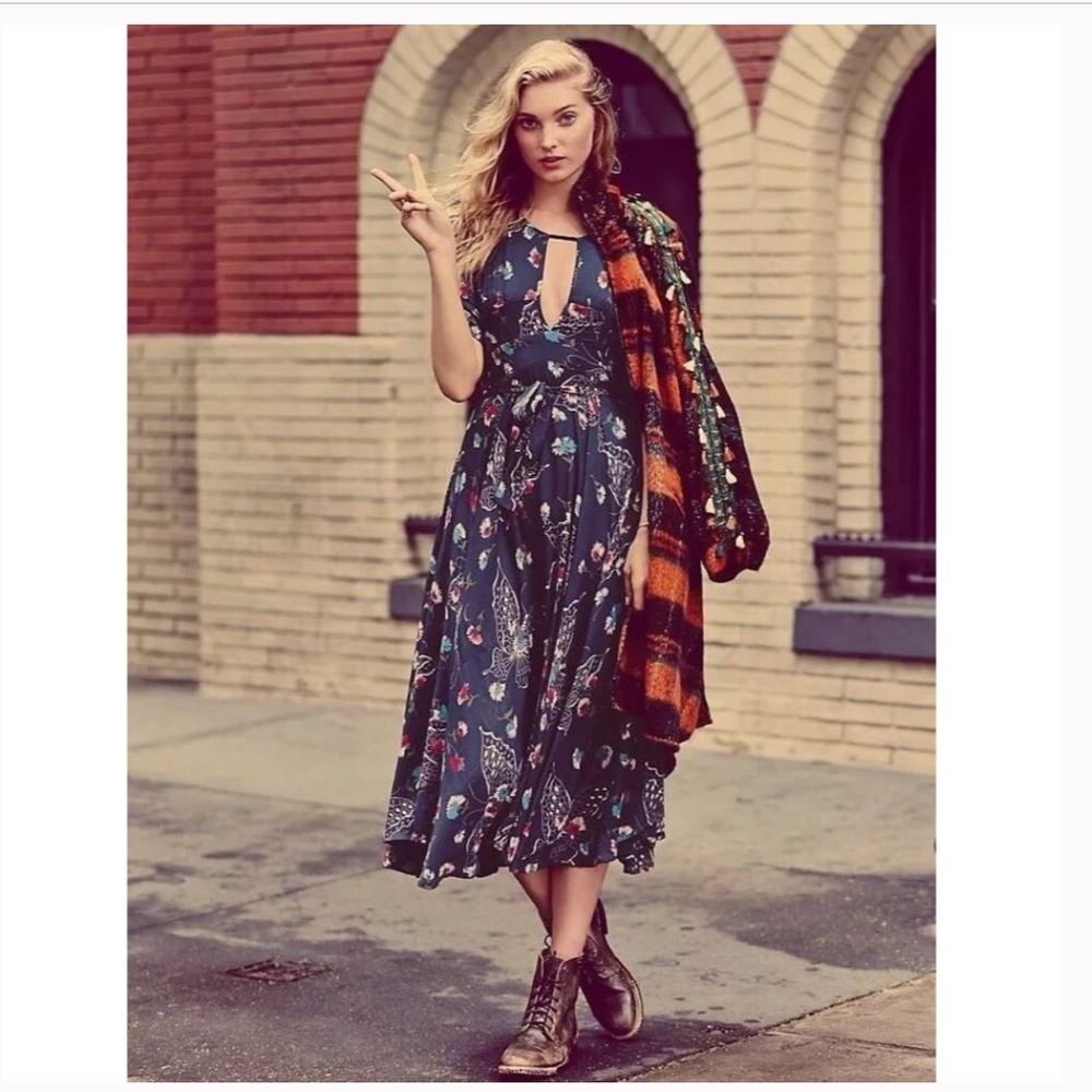 Free people floral midi dress